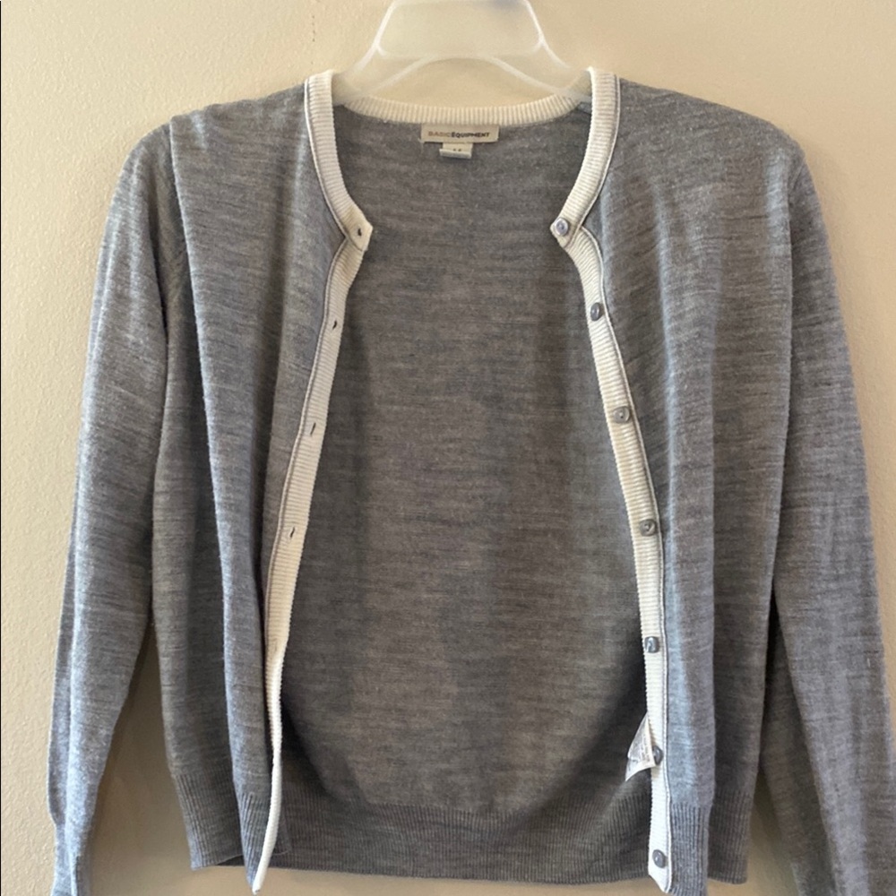 Gray Cardigan Sweater